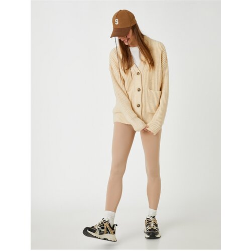 Koton Leggings - Ecru - Normal Waist Slike