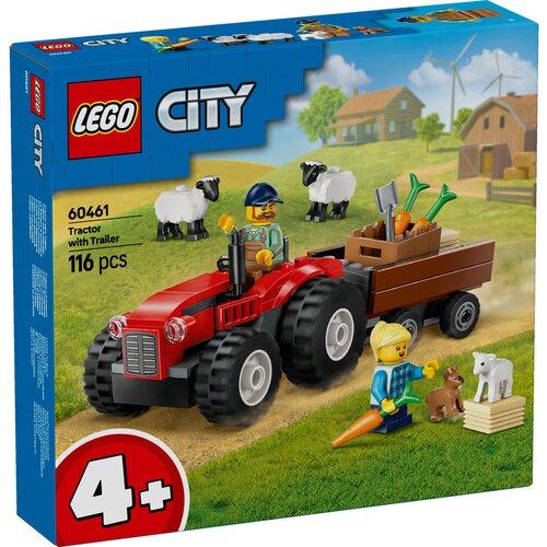 Lego LEGO&amp;reg; City - Rdeči kmetijski traktor s prikolico in ovčka (60461) Slike