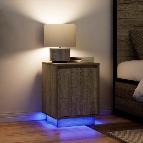  Noćni ormarići s LED svjetlima 2 kom boja hrasta 38x34x50 cm Cijene