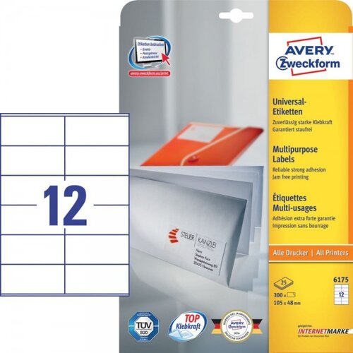 Avery Zweckform Univerzalne etikete 105 x 48 mm, 25/1 Slike
