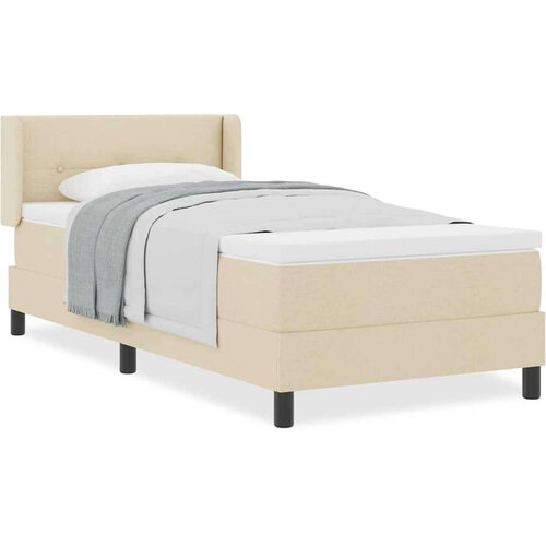  Boxspring krevet s madracem s madracem Krema 90 x 190 cm Slike