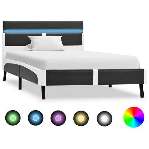  Za krevet od umjetne kože s LED svjetlom sivi 90 x 200 cm Slike