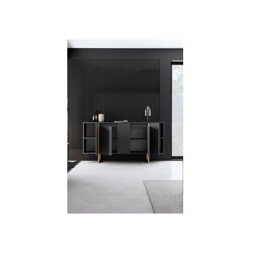 Hanah home luxe - anthracite, gold walnutgold console Slike