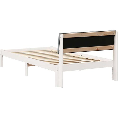  Okvir kreveta s uzglavljem Bijela i svijetlosiva 100 x 200 cm Slike