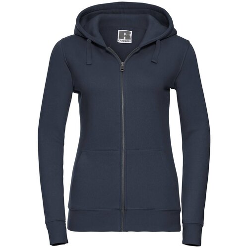 RUSSELL Navy blue women's sweatshirt with hood and zipper Authentic Cene