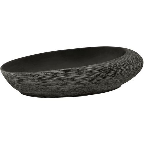 vidaXL Nadpultni umivalnik siv in črn ovalen 59x40x14 cm keramika, (20919141) Cene
