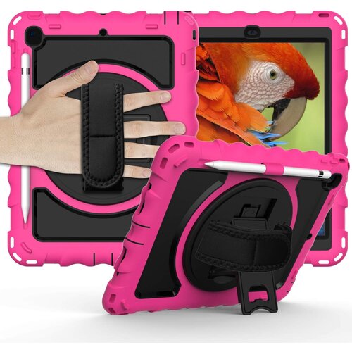 NIKCORP Ovitek za iPad 6/5/Pro 9.7" s stojalom, ročajem in naramnim pasom, odporen na udarce, trislojna za&scaron;čita, roza barva, (5000139133) Cene