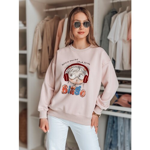 DStreet Bluza damska oversize z nadrukiem LALA VIBE różowa Cene