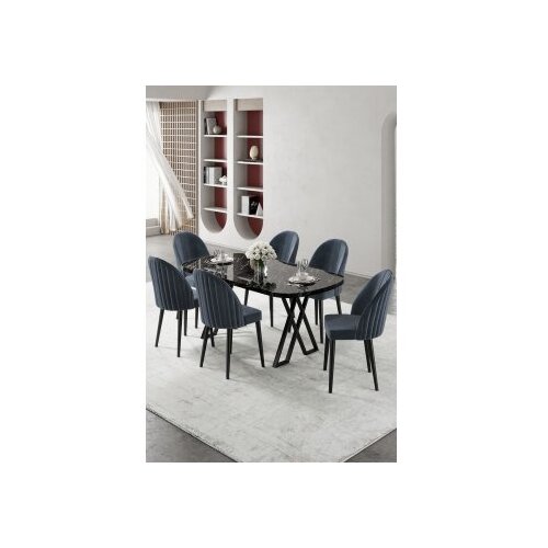 Hanah home trpezarijski set, 7 dijelova, Teget Cene