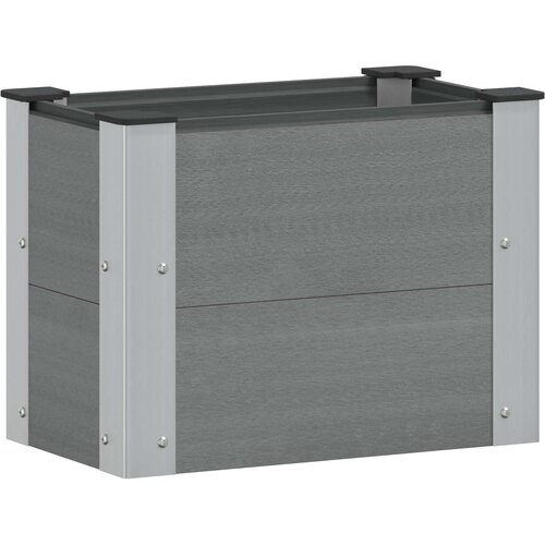 vidaXL Povišena gredica - Vrtna gredica Siva 50 x 30 x 36 cm WPC i aluminij - 50 x 30 x 36 cm Siva Cene