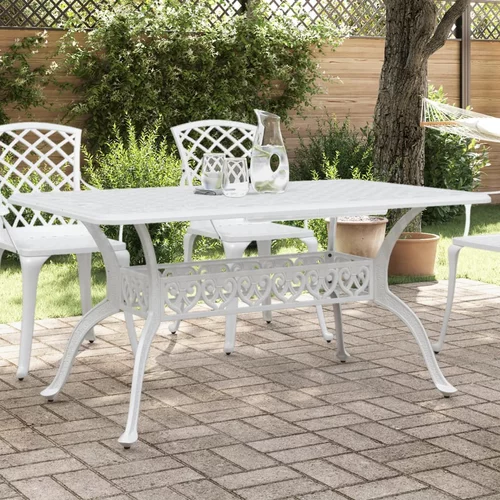 vidaXL Vrtni stol bijeli 150 x 90 x 72 cm od lijevanog aluminija