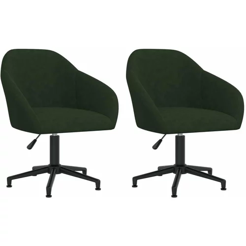  Vrtljiv jedilni stol 2 kosa temno zelen žamet, (20812366)