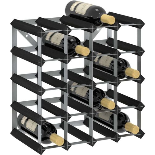 vidaXL Stalak za vino za 20 boca crni od masivne borovine Cene