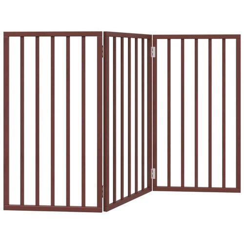 vidaXL Vrata za pse zložljiva 3 paneli rjava 150 cm topolovina Cene