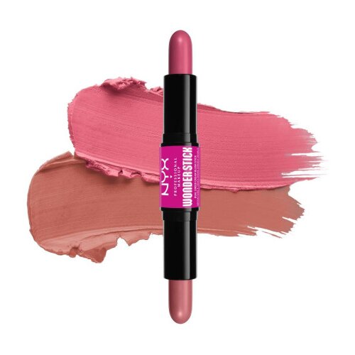 NYX Professional Makeup kremno rdečilo - Wonder Stick Blush - Light Peach &amp;amp; Baby Pink (WSB01) Slike