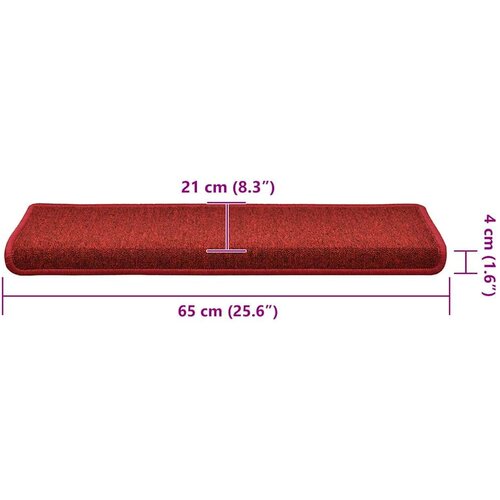  Prostirke za stepenice 30 kom 65x21x4 cm crvene - Crvena 65 x 21 x 4 cm 30 Slike