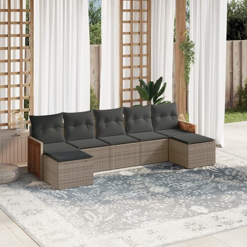 VidaXL 7-dijelni set vrtnih sofa sivi od poliratana Slike