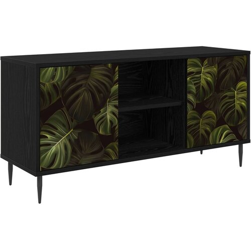 vidaXL TV ormar ELBURG 102 x 33 x 51 cm Crni hrast Konstruirano drvo - Print od palminih listova Cijene