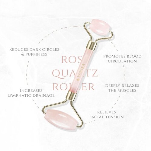 KORIKA Tools Face Roller &amp;amp; Gua Sha valjak za masažu za lice i pomagalo za masažu Quartz Pink Slike