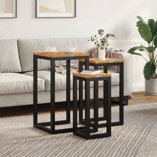  Stol za slaganje 3 pcs Smeđa Čvrsto teak drvo Cene