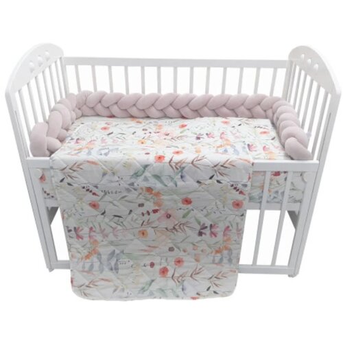 Baby Textil Textil komplet posteljina 4u1 Cvetni svet, 120x80 Slike