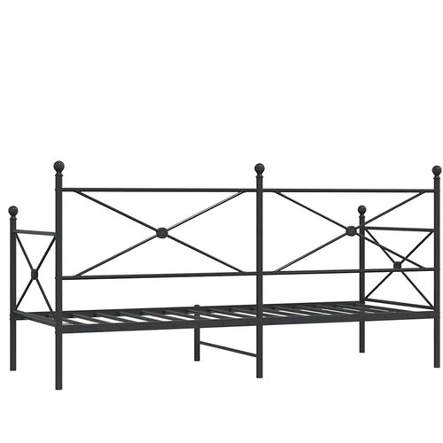  Dnevni krevet bez madraca crni 75x190 cm čelik Slike