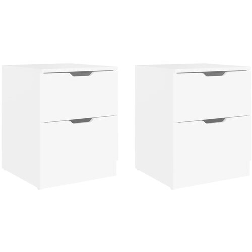 Maison Chic Dvo delni komplet Nočne omarice - Nočne mize bela 40x40x50 cm inženirski les, (21688536) Slike