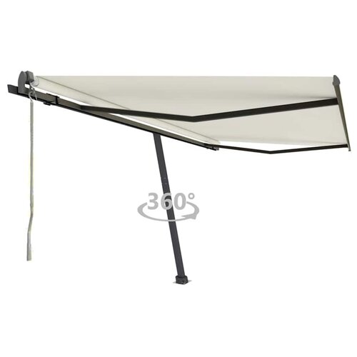 vidaXL prostostoječa avtomatska tenda 400x300 cm krem Cene