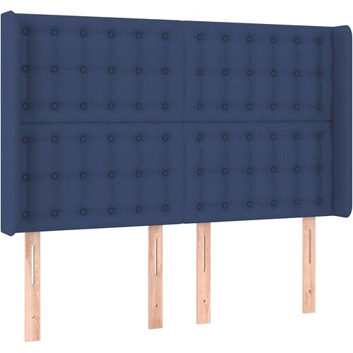  Krevet s oprugama i madracem plavi 140x200 cm od tkanine Slike