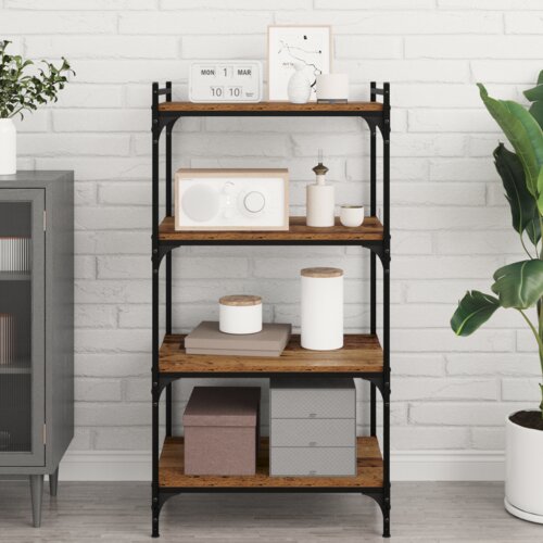 VidaXL Polica za knjige 4 pcs Rjava 100 x 40 x 1.5cm Iverna plo&amp;scaron;ča Slike