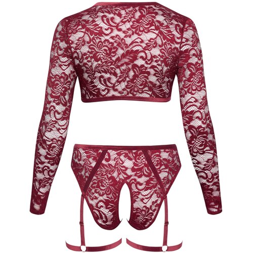 Cottelli curves - set od čipke s dugim rukavima (crveni) - 2XL Cijene