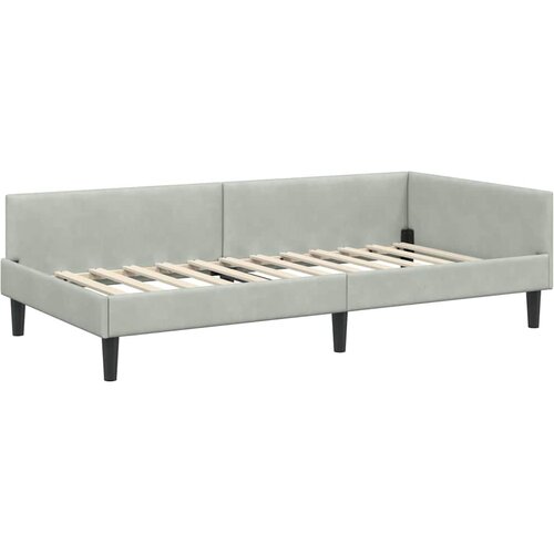  Kutni krevetni okvir s madracem 2 kom. Svjetlosiva 100 x 200 cm Slike