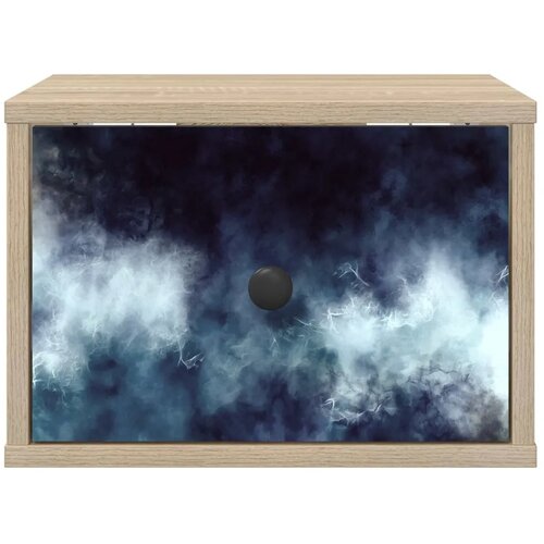  Wall-mounted noćni ormarić RAALTE Hrast sonoma 36 x 33 x 25 cm - Hrast sonoma Plavi mramorni uzorak 1 Slike