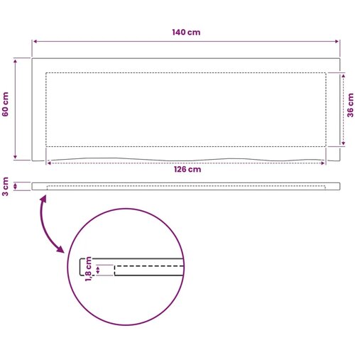  Pravokutni stolni vrh 140 x 50 x 3 cm Pravokutni - Bijela 90 x 55 x 3 5 cm Živi rub 1 strana Slike