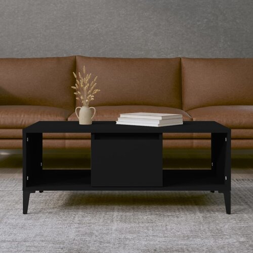 VidaXL Klubska mizica črna 90x50x36,5 cm inženirski les Slike