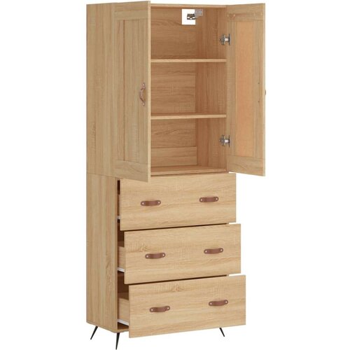 vidaXL Visoka komoda hrasta sonome 69 5x34x180cm od konstruiranog drva Cijene