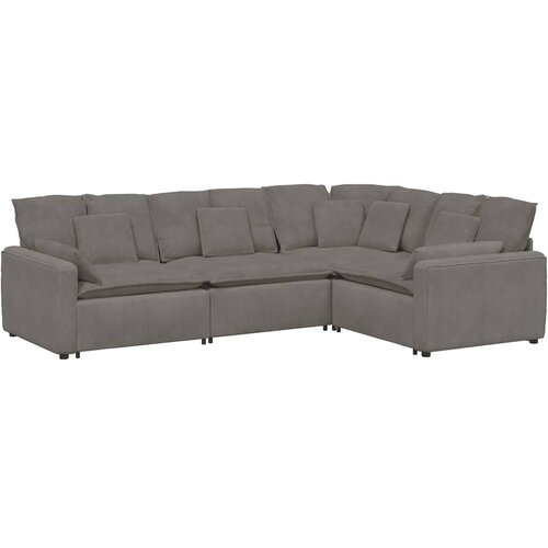  Modularna sofa s jastucima, korduro tkanina, svijetlo siva Slike
