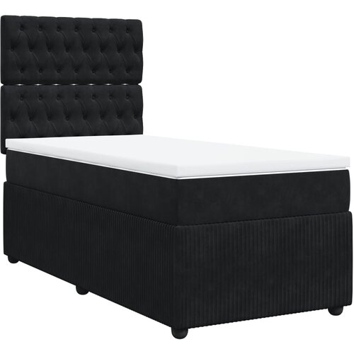 vidaXL Box spring postelja z vzmetnico črna 80x200 cm žamet, (21309644) Cene