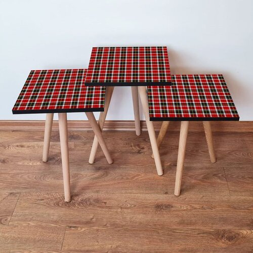 Hanah home 3Shp246 - red redblackyellow nesting table (3 pieces) Cene