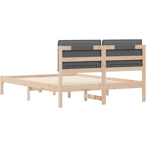  Krevetni okvir s tapiciranim uzglavljem Tamno siva 150 x 200 cm Slike