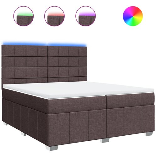 vidaXL Krevet s oprugama i madracem tamnosmeđi 200x200 cm od tkanine Cijene