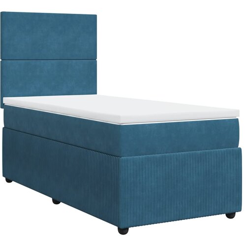 VidaXL Box spring krevet s madracem tamnoplavi 80 x 200 cm bar&amp;scaron;unasti Slike