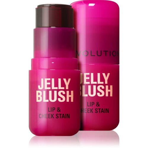 Makeup Revolution Jelly Blush rdečilo v paličici za ustnice in lica odtenek Cherry Red 5.5 g Slike