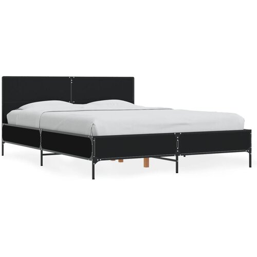 VidaXL Okvir kreveta crni 120 x 200 cm od konstruiranog drvo i metal Slike