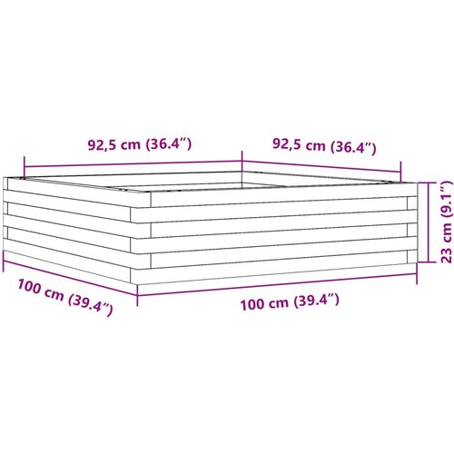  Vrtna sadilica bijela 100x100x23 cm od masivne borovine Slike