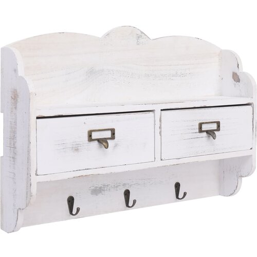 vidaXL Stenski obešalnik za plašče bel 50x10x34 cm les, (21050302) Cene