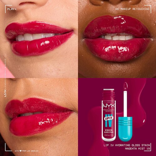 NYX Professional Makeup Lip IV dugotrajno sjajilo za usne s hidratantnim učinkom nijansa Magenta Mist 5 ml Slike