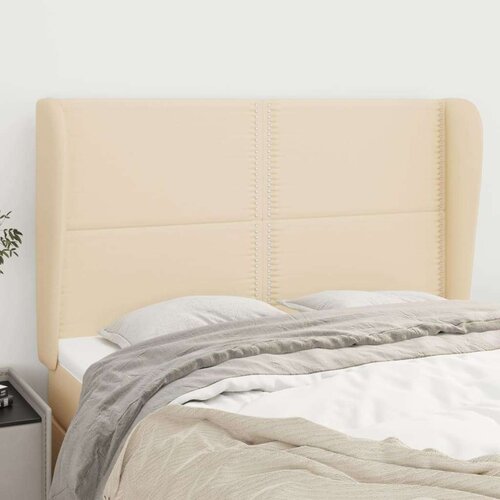  Uzglavlje s ušima krem 147x23x118/128 cm od tkanine Cijene