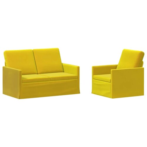  Set sofe 2 pcs Žuta Bar&amp;scaron;un - Žuta 1-Sjedalo + 2-Sjedalo (120 cm) Slike