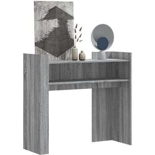  Konzolni stol siva boja hrasta 100x35x90 cm konstruirano drvo Slike
